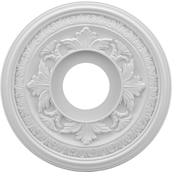 Ekena Millwork 13 in OD x 3 1/2 in ID x 3/4 in P Baltimore Thermoformed PVC Ceiling Medallion Fits Canopies up to 5 1/4 in CMP13BA - main